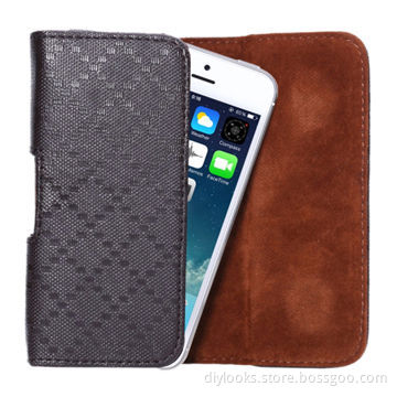 Grid Texture Wallet Style Leather Case for iPhone 5S